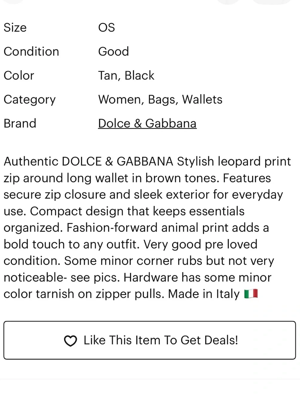 Dolce & Gabbana Vintage Leopard Print Zip Wallet